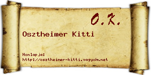 Osztheimer Kitti névjegykártya